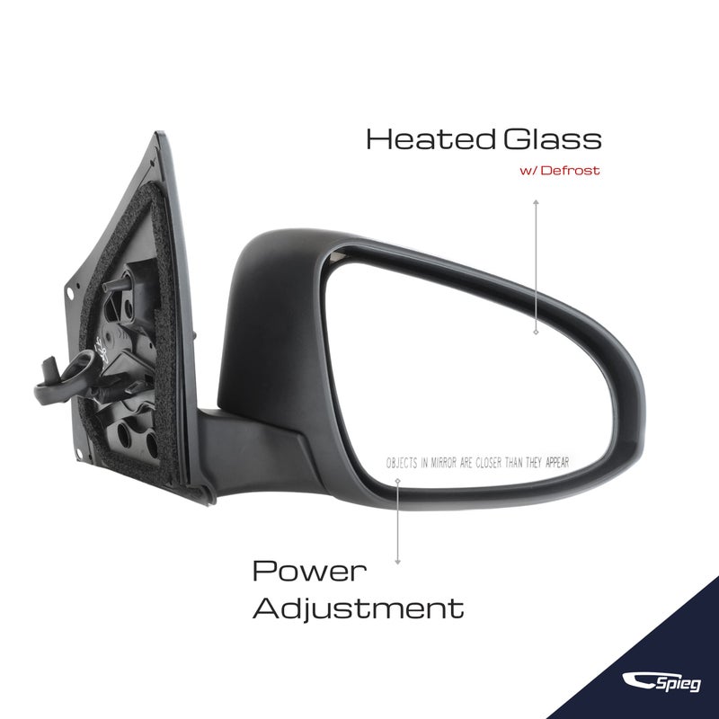 Spieg Passenger Side Mirror for 2014-2018 Toyota Corolla Power Adj Heated Turn Signal Light Painted White 7 Pins Right TO1321295 - Image 2